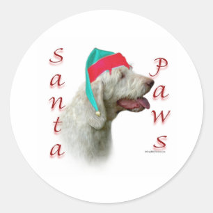 Pegatina Redonda Spinone Italiano Santa Paws