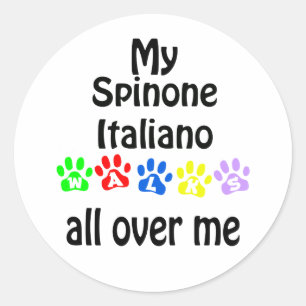 Pegatina Redonda Spinone Italiano Walks Design