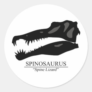 Pegatina Redonda Spinosaurus Skull