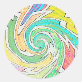 Pegatina Redonda Spiral Caught in Colorful Maze