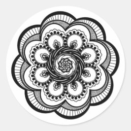 Pegatina Redonda Spiral Mandala
