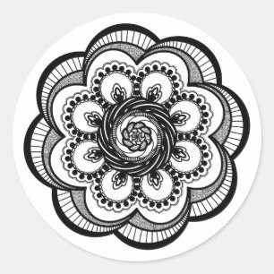Pegatina Redonda Spiral Mandala
