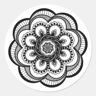 Pegatina Redonda Spiral Mandala