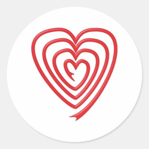 Pegatina Redonda Spiralherz spiral heart