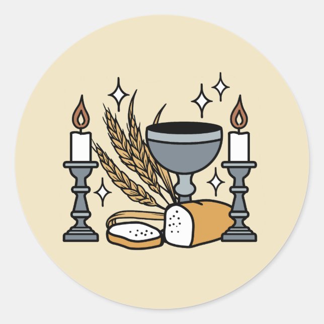 Pegatina Redonda Spiritual Faith and Grace – Uplifting Christian (Anverso)