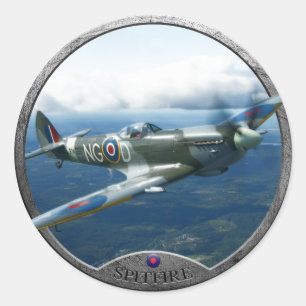 Pegatina Redonda Spitfire