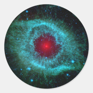 Pegatina Redonda Spitzer infrarrojo Helix Nebula