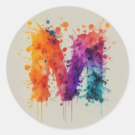 Pegatina Redonda Splash acuático M