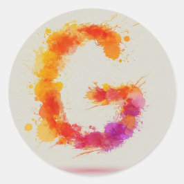 Pegatina Redonda Splash de color de agua G