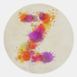 Pegatina Redonda Splash de color de agua Z