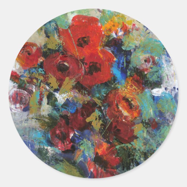 Pegatina Redonda Splash de color II (Anverso)