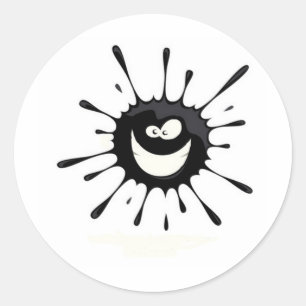 Pegatina Redonda Splat negro