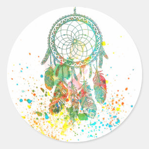 Pegatina Redonda Splatter de Dreamcatcher