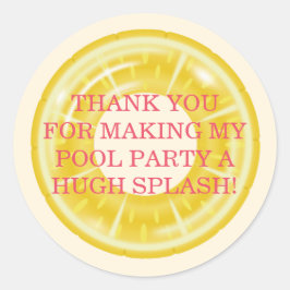 Pegatina Redonda Splish Splash Pool Party Bash Birthday