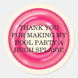 Pegatina Redonda Splish Splash Pool Party Bash Birthday