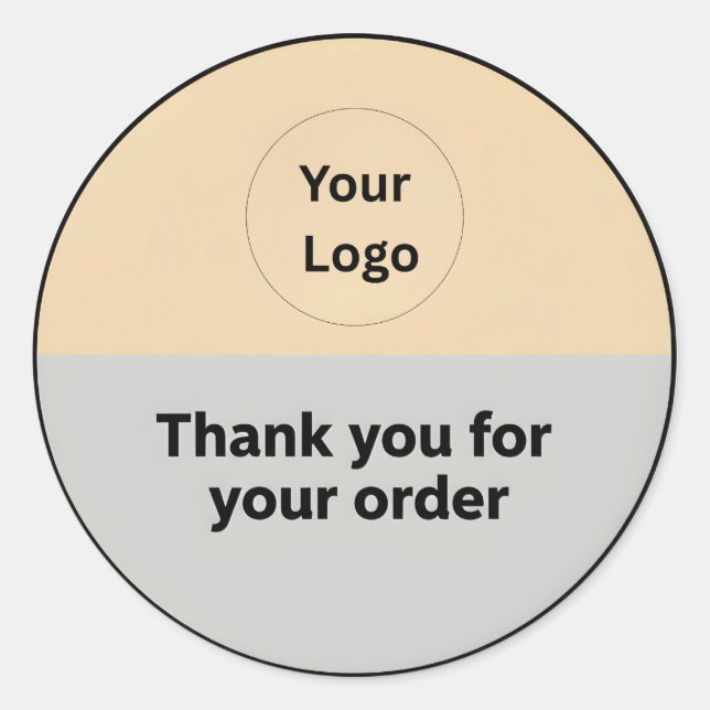 Pegatina Redonda Split-Color Logo Thank You Business Sticker (Anverso)