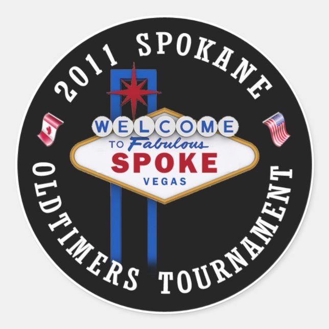 Pegatina Redonda Spokane Oldtimers Puck (Anverso)