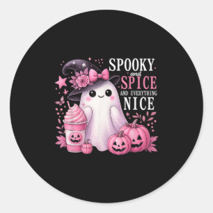 Pegatina Redonda Spooky And Spice And Everything Nice Halloween Pin