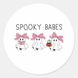 Pegatina Redonda Spooky babes cute ghost