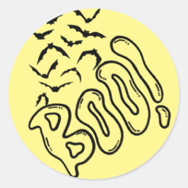 Pegatina Redonda Spooky Bats and Boo Halloween Design