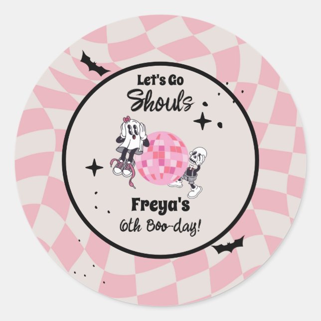 Pegatina Redonda Spooky Ghoul Halloween Any Age Birthday  (Anverso)