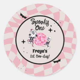 Pegatina Redonda Spooky Ghoul Halloween First Birthday