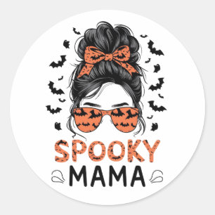 PEGATINA REDONDA SPOOKY MAMA
