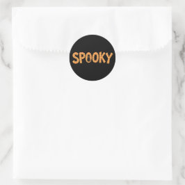 Pegatina Redonda Spooky Plaid Lettering Halloween