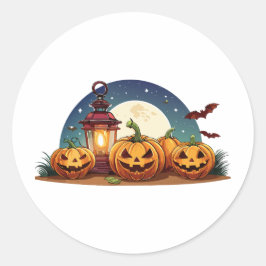 Pegatina Redonda Spooky pumpkins