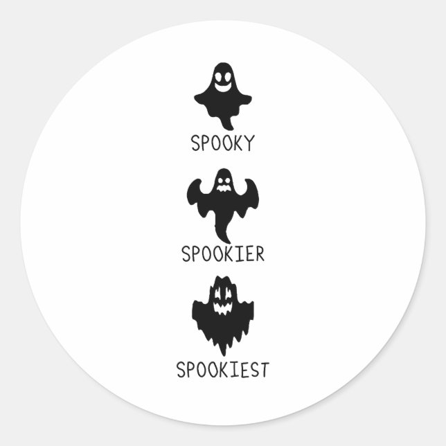 Pegatina Redonda Spooky spookier spookiest (Anverso)