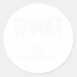 Pegatina Redonda Spooky Vibes: Tee gráfico de Halloween