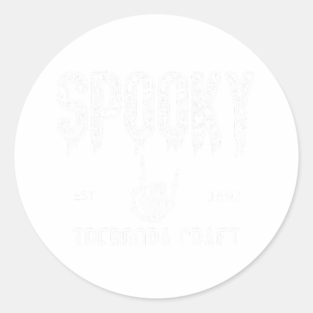 Pegatina Redonda Spooky Vibes: Tee gráfico de Halloween (Anverso)