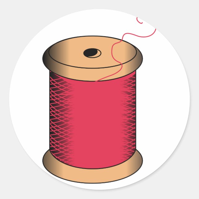Pegatina Redonda Spool of Thread (Anverso)