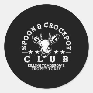 Pegatina Redonda Spoon and Crockpot Club Mañana Trofeo Deer Hun