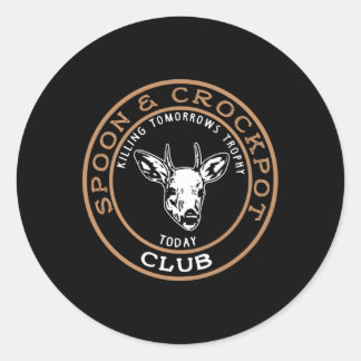 Pegatina Redonda Spoon Y Crock Po Ing Trofeo De Mañana