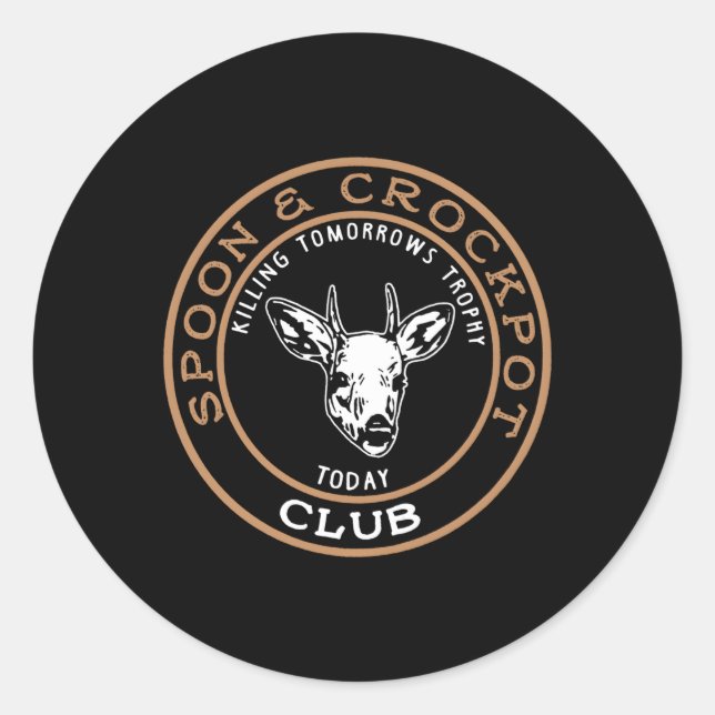 Pegatina Redonda Spoon Y Crock Po Ing Trofeo De Mañana (Anverso)