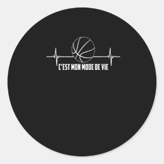 Pegatina Redonda Sport Lover | Latido Y Baloncesto