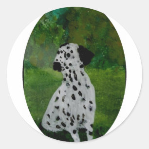Pegatina Redonda Spotty Dog Art Dalmatian