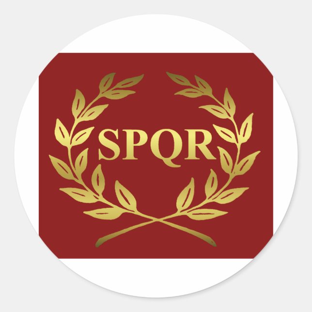 PEGATINA REDONDA SPQR (Anverso)