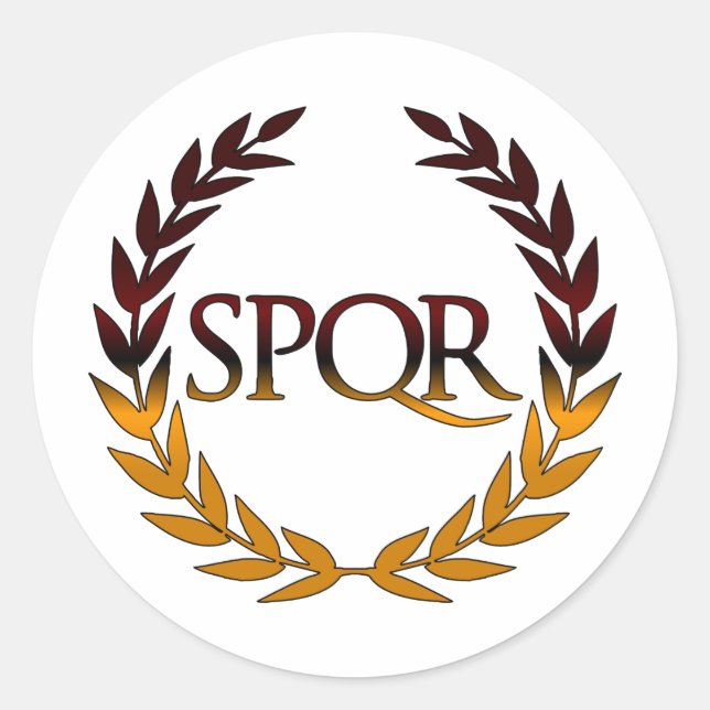 PEGATINA REDONDA SPQR (Anverso)