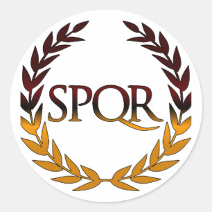 PEGATINA REDONDA SPQR