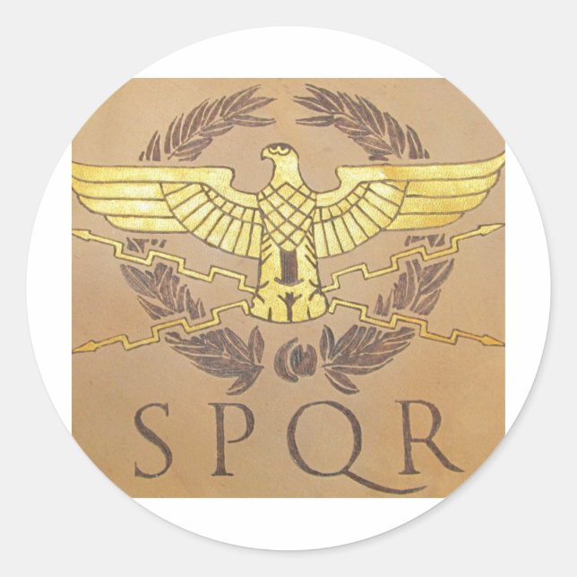 PEGATINA REDONDA SPQR (Anverso)