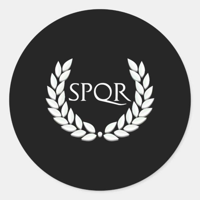 Pegatina Redonda Spqr Para Ro Empire (Anverso)