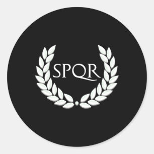 Pegatina Redonda Spqr Para Ro Empire