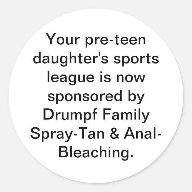 Pegatina Redonda Spray-Tan Hankamer Artjunkhaus Comic (Anverso)