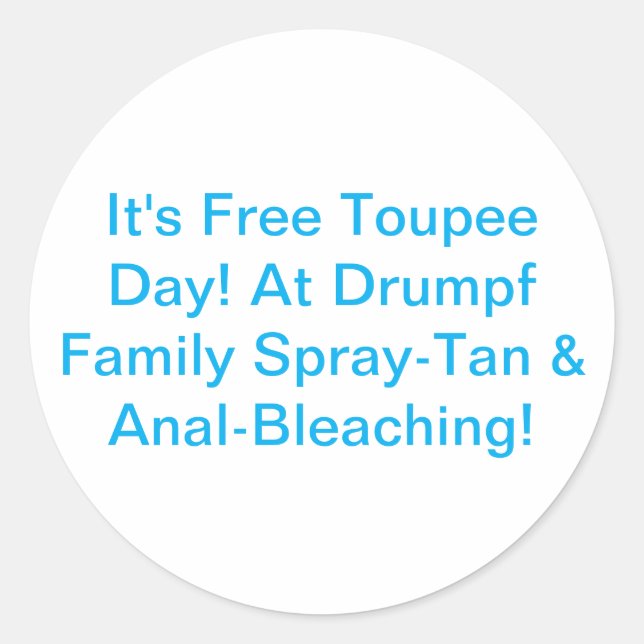 Pegatina Redonda Spray-Tan Hankamer Artjunkhaus Comic (Anverso)