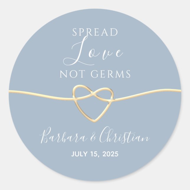 Pegatina Redonda Spread Love Wedding Favor (Anverso)