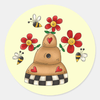 Pegatina Redonda Spring Beehive