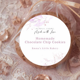 Pegatina Redonda Spring Botanical Farmers Market Bakery Product