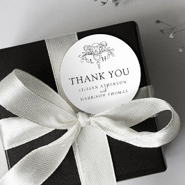 Pegatina Redonda Spring fleur de lis elegante boda gracias